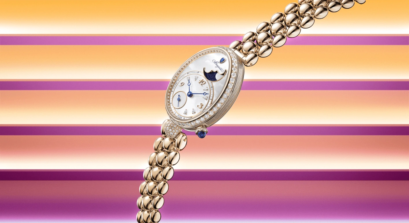 Breguet,Reine de Naples 28.50mm,28.50mm,Breguet gold,White,Automatic,Moonphase,45hours,9935BH,9935BH/5W/J40 D0