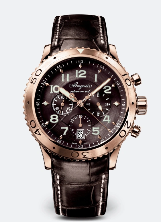 Breguet,Type XX - XXI - XXII 42mm,42mm,Rose Gold,Coffee,Brown,Automatic,45hours,In-house Caliber,3810BR,3810BR/92/9ZU