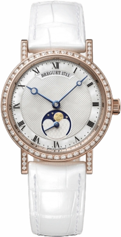 Breguet,Classique 30mm,30mm,White Gold,White,Automatic,Moonphase,44hours,9088BR,9088BR/52/964/DD0D
