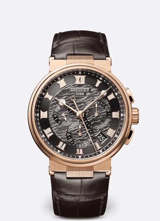 Breguet,Marine 42.30mm,42.30mm,Rose Gold,Grey,Automatic,Chronograph,Day,Flyback,5527BR,5527BR/G3/9WV