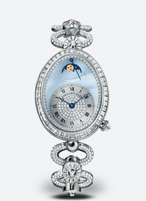 Breguet,Reine de Naples 38.50x30.45mm,38.50x30.45mm,White Gold,Blue,Automatic,In-house Caliber,Sapphire,Crystal Glass,8909BB,8909BB/VD/J29/DDDD