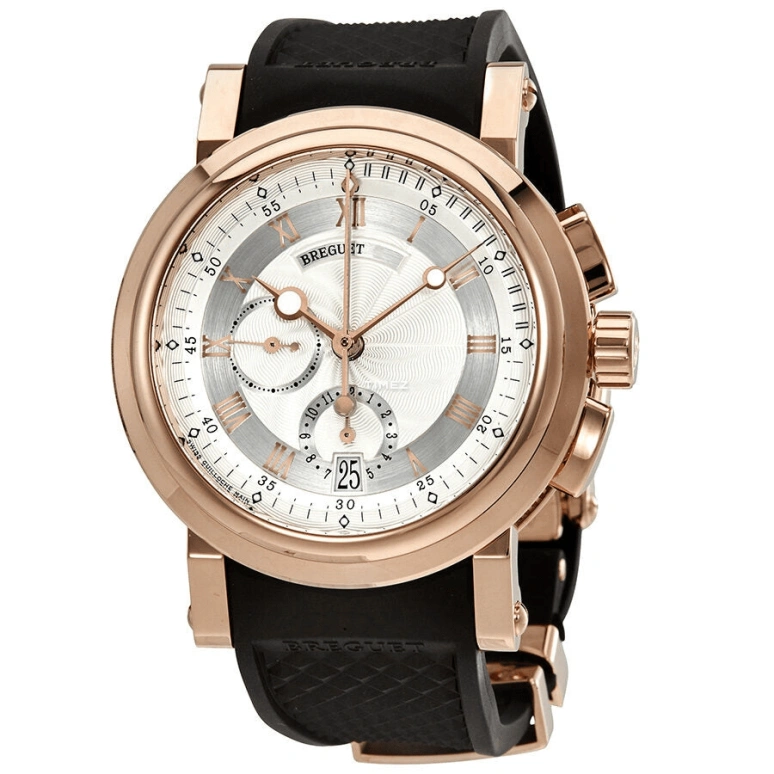 Breguet,Marine 42mm,42mm,Rose Gold,Silver,Automatic,Chronograph,Day,5827BR,5827BR/12/5ZU