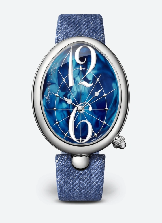 Breguet,Reine de Naples 43mm,43mm,Stainless Steel,Luminous,Blue,Automatic,38hours,In-house Caliber,8967ST,8967ST/E8/786/3L