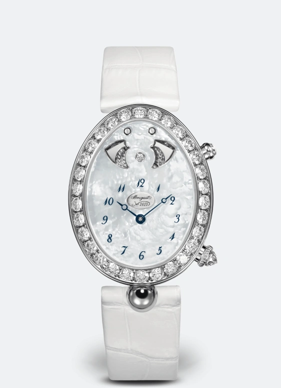 Breguet,Reine de Naples 38.45x30.40mm,38.45x30.40mm,White Gold,White,Automatic,Minute Repeater,In-house Caliber,8978BB,8978BB/58/974/D00D3L