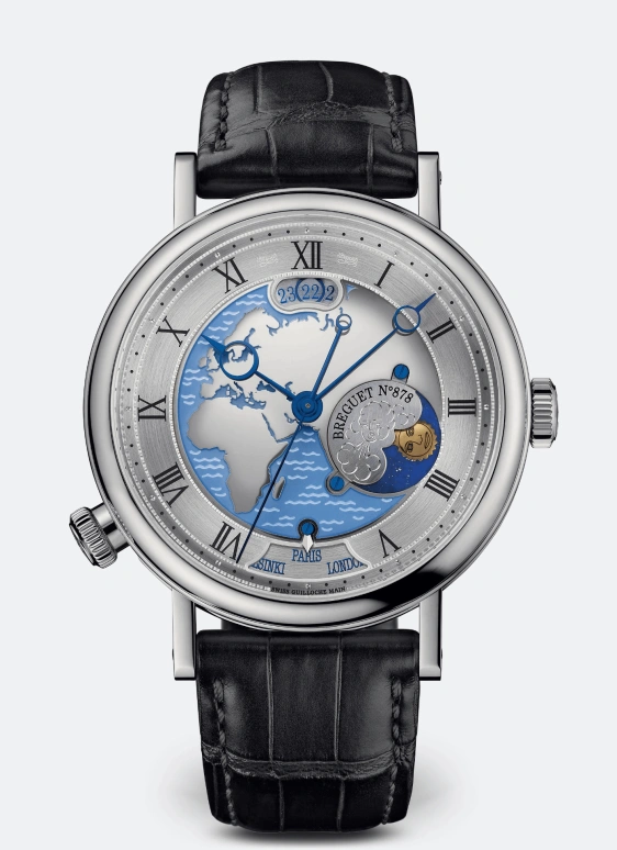 Breguet,Classique 43mm,43mm,Platinum,Blue,Automatic,Day,Dule Time,Day / Night Indication,5717PT,5717PT/EU/9ZU