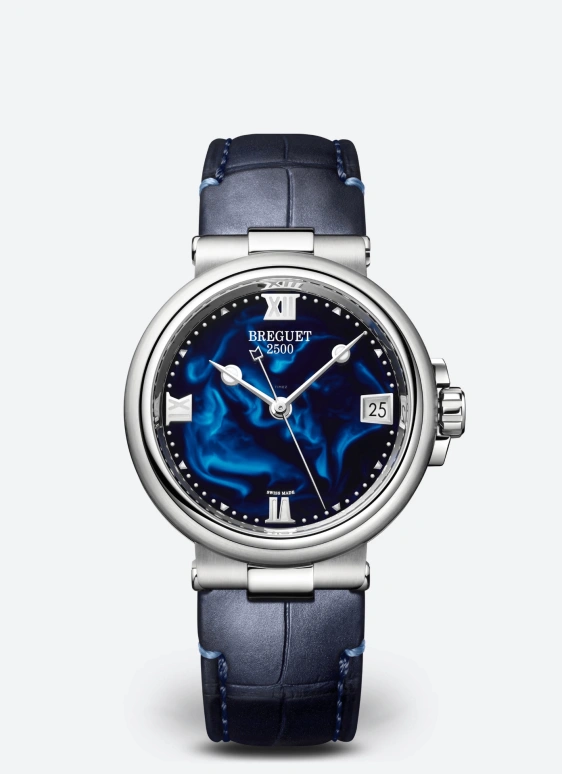 Breguet,Marine 33.80mm,33.80mm,Stainless Steel,Luminous,Blue,Automatic,38hours,In-house Caliber,9517ST,9517ST/E2/984