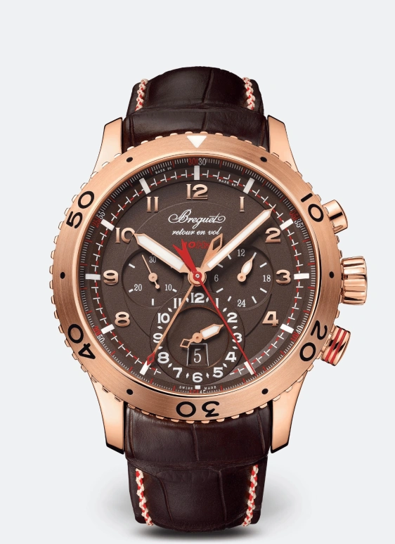 Breguet,Type XX - XXI - XXII 44mm,44mm,Rose Gold,Coffee,Brown,Automatic,45hours,In-house Caliber,3880BR,3880BR/Z2/9XV