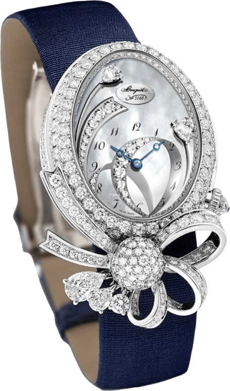 Breguet,High Jewellery 27.40mm,27.40mm,White Gold,Silver,Automatic,38hours,In-house Caliber,GJ27BB,GJ27BB/89/24D DD8