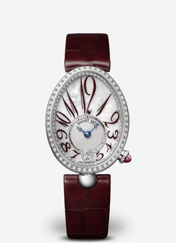 Breguet,Reine de Naples 36.50x28.45mm,36.50x28.45mm,White Gold,White,Red,Automatic,45hours,In-house Caliber,8918BB,8918BB/5P/964/D00D3L