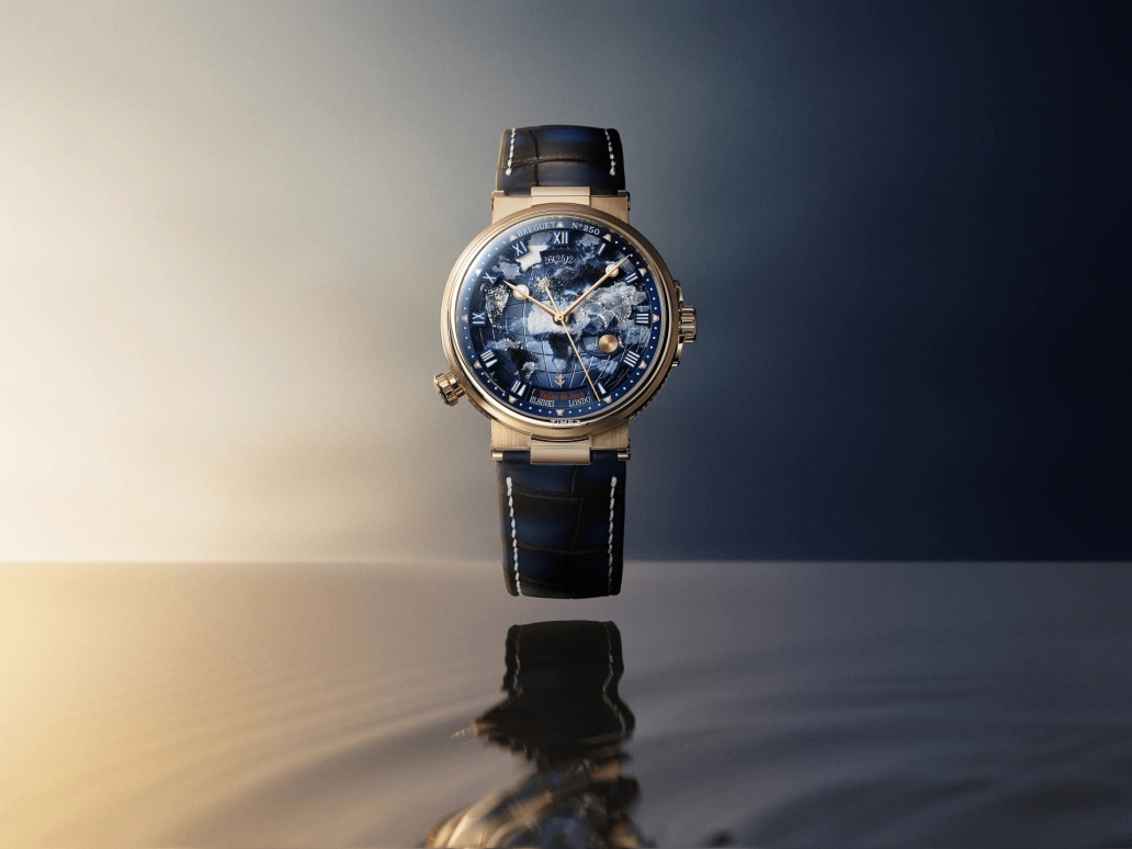 Breguet,Marine 43.90mm,43.90mm,Breguet gold,Blue,Automatic,Day,World Time,5555BH,5555BH/YS/9WV