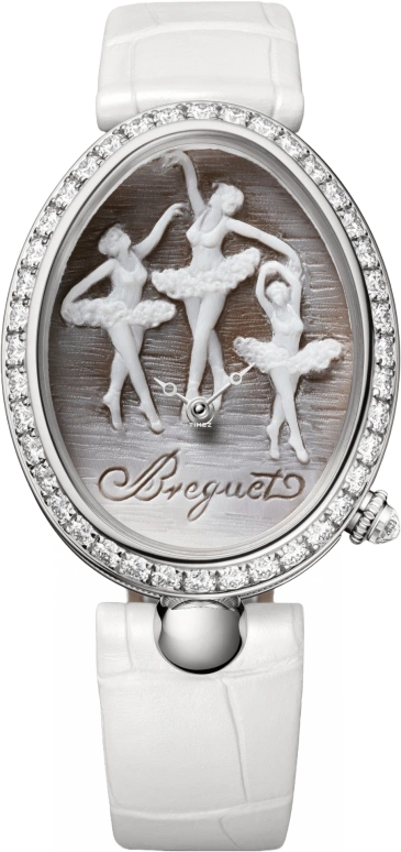 Breguet,Reine de Naples 40x31.95mm,40x31.95mm,White Gold,Coffee,White,Automatic,45hours,In-house Caliber,8958BB,8958BB/55/974 D00D 34