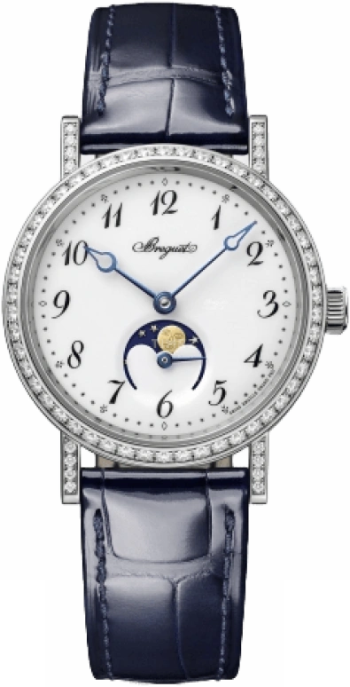 Breguet,Classique 30mm,30mm,White Gold,White,Automatic,Moonphase,44hours,9088BB,9088BB/29/964/DD0D