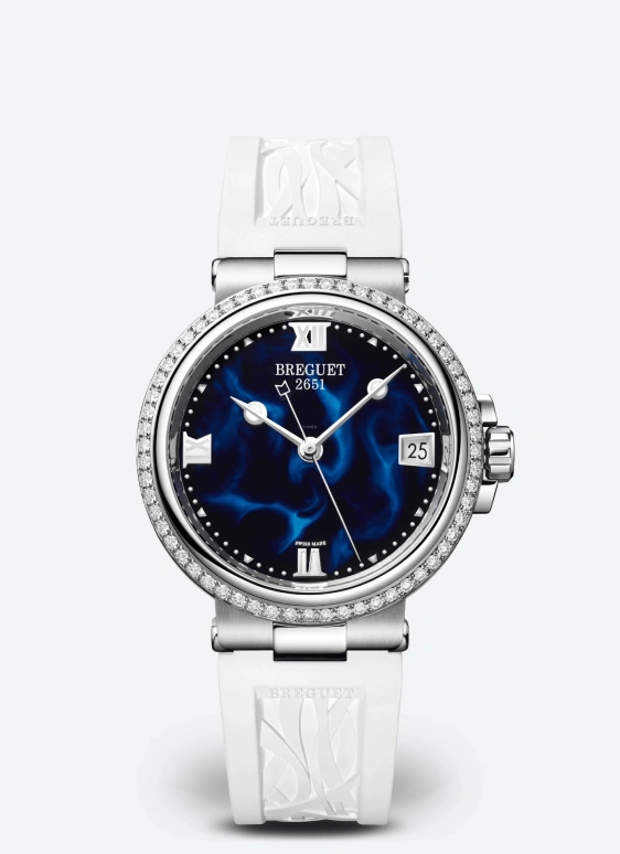 Breguet,Marine 33.80mm,33.80mm,Stainless Steel,Luminous,Blue,Automatic,38hours,In-house Caliber,9518ST,9518ST/E2/584/D000
