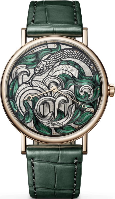 Breguet,Classique 40mm,40mm,Rose Gold,Green,Silver,Automatic,45hours,In-house Caliber,snake,7145BR,7145BR/15/9WU 06
