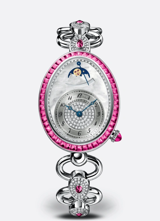 Breguet,Reine de Naples 38.50x30.45mm,38.50x30.45mm,White Gold,Silver White,Automatic,In-house Caliber,Sapphire,Crystal Glass,8909BB,8909BB/5D/J21/RRRR