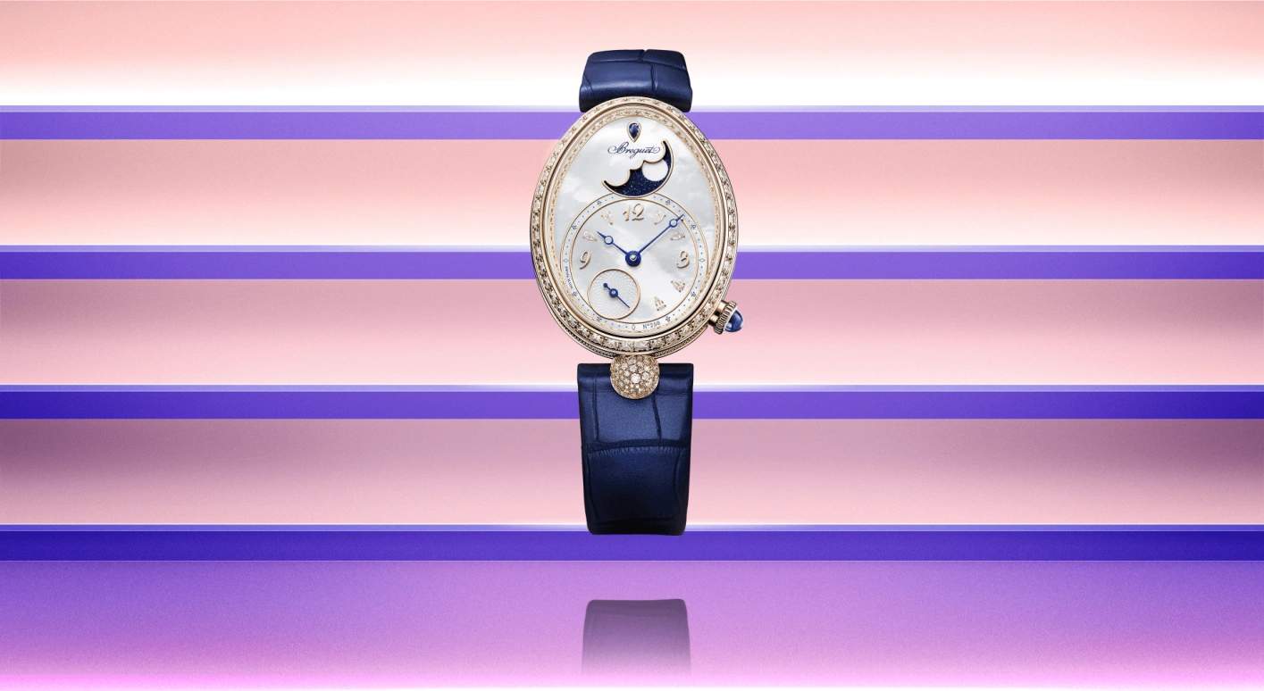 Breguet,Reine de Naples 28.50mm,28.50mm,Breguet gold,White,Automatic,Moonphase,45hours,9935BH,9935BH/5W/964 D0