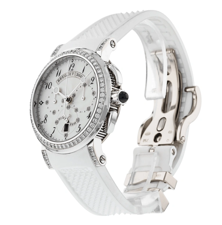 Breguet,Marine 34.60mm,34.60mm,White Gold,Silver White,Automatic,Chronograph,Day,Big Date,8828BB,8828BB/5D/586/DD00