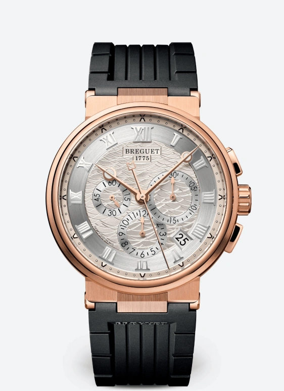 Breguet,Marine 42.30mm,42.30mm,Rose Gold,Silver,Automatic,Chronograph,Day,Flyback,5527BR,5527BR/12/5WV