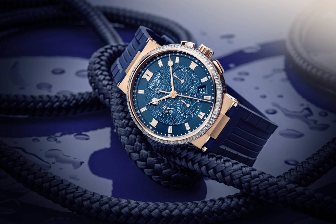 Breguet,Marine 42.30mm,42.30mm,Rose Gold,Blue,Automatic,Chronograph,Day,5529BR,5529BR/YD/5WV D0
