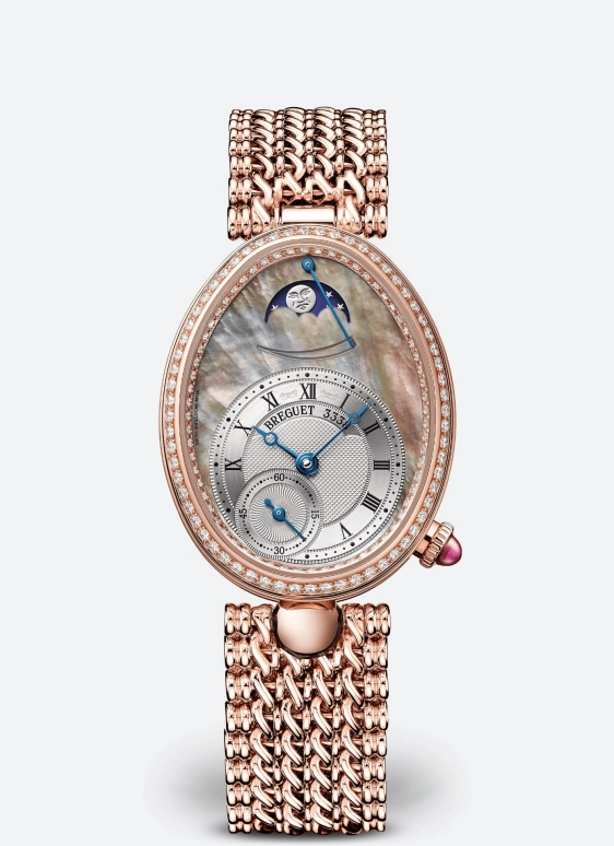 Breguet,Reine de Naples 36.50x28.48mm,36.50x28.48mm,Rose Gold,White,Automatic,In-house Caliber,Sapphire,Crystal Glass,8908BR,8908BR/5T/J20/D000