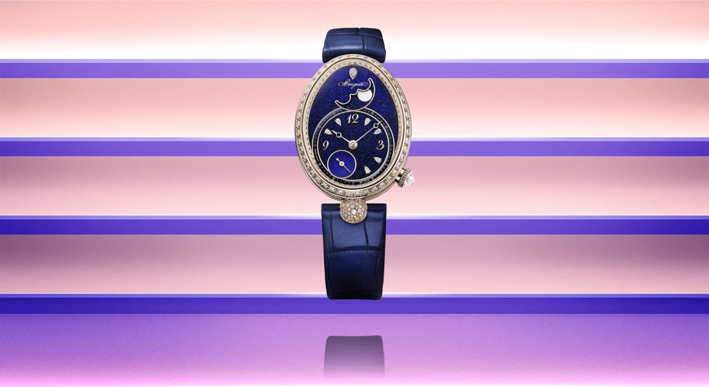 Breguet,Reine de Naples 28.50mm,28.50mm,Breguet gold,Blue,Automatic,Moonphase,45hours,9935BH,9935BH/4Y/964 D0