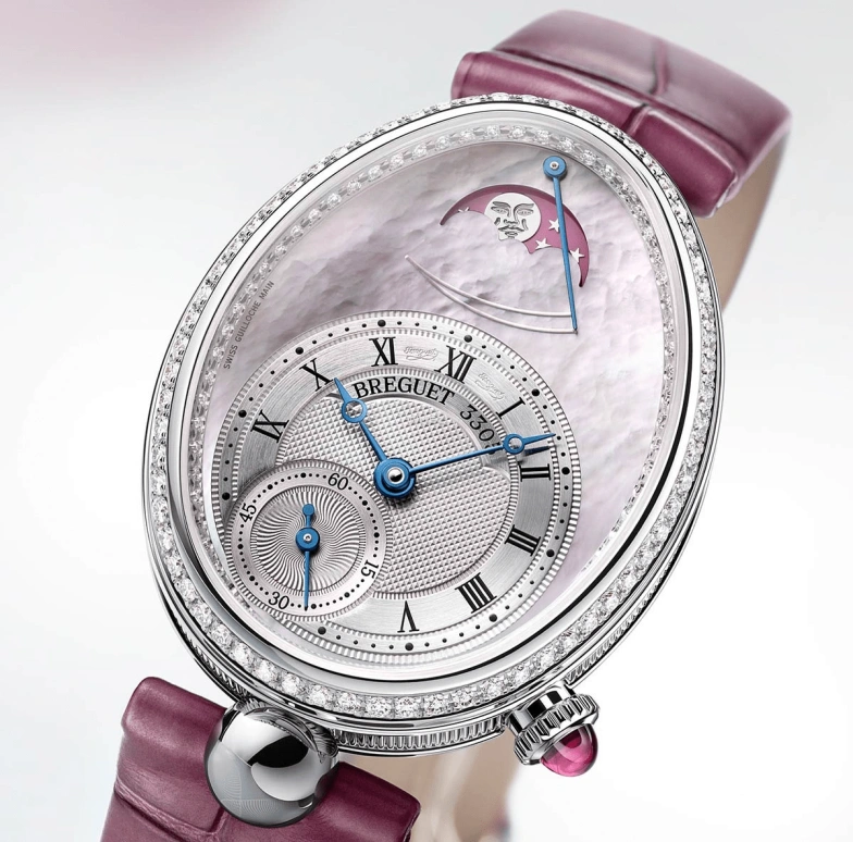 Breguet,Reine de Naples 28.45mm,28.45mm,White Gold,Pink,Automatic,Moonphase,Power Reserve Indicator,8905BB,8905BB/W2/964/D00D