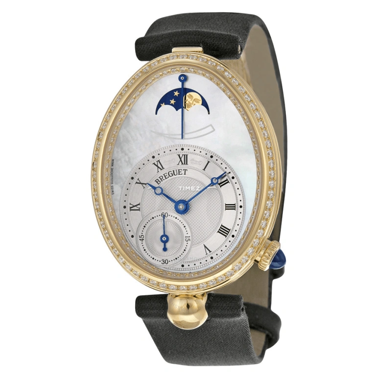 Breguet,Reine de Naples 36.50x28.45mm,36.50x28.45mm,Yellow Gold,Silver White,Automatic,Moonphase,In-house Caliber,8908BA,8908BA/52/864/D00D