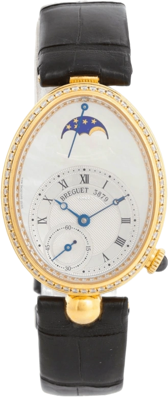 Breguet,Reine de Naples 36.50x28.45mm,36.50x28.45mm,Yellow Gold,Silver White,Automatic,Moonphase,In-house Caliber,8908BA,8908BA/52/864/D00D