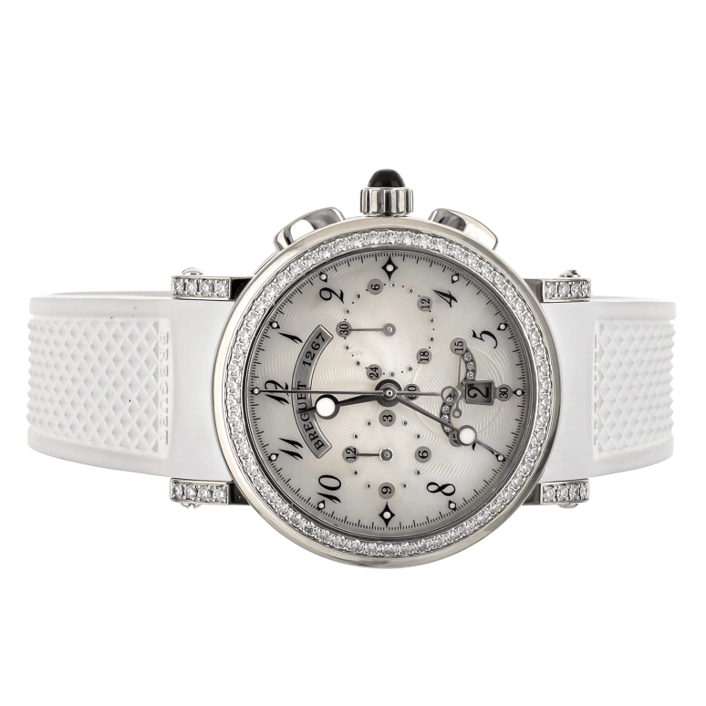 Breguet,Marine 34.60mm,34.60mm,White Gold,Silver White,Automatic,Chronograph,Day,Big Date,8828BB,8828BB/5D/586/DD00