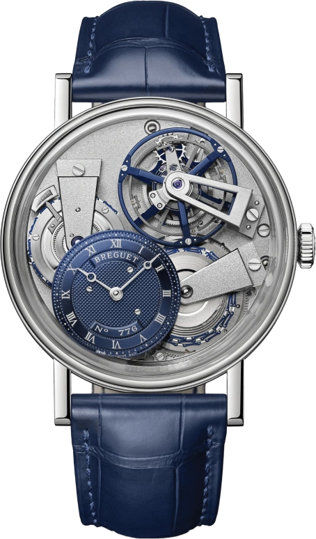 Breguet,Tradition 41mm,41mm,Platinum,Blue,Handwound,50hours,In-house Caliber,7047PT,7047PT/1Y/9ZU