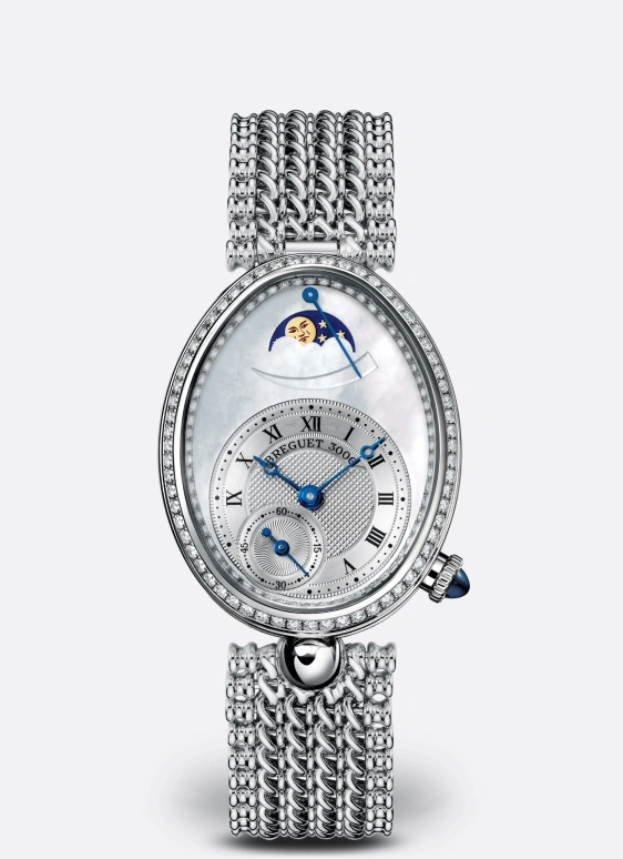 Breguet,Reine de Naples 36.50x28.48mm,36.50x28.48mm,White Gold,White,Automatic,In-house Caliber,Sapphire,Crystal Glass,8908BB,8908BB/52/J20/D000