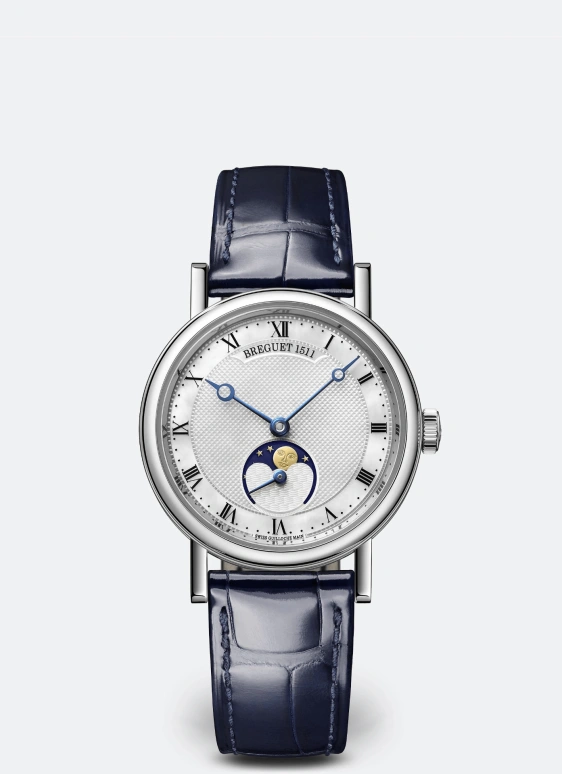 Breguet,Classique 30mm,30mm,White Gold,White,Automatic,Moonphase,44hours,9087BB,9087BB/52/964