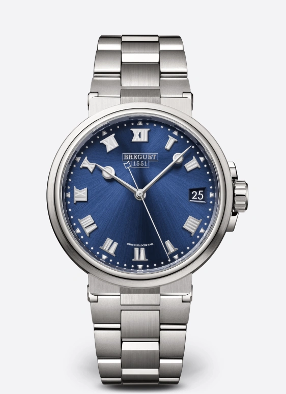 Breguet,Marine 40mm,40mm,Titanium,Blue,Automatic,Date,55hours,5517TI,5517TI/Y1/TZ0