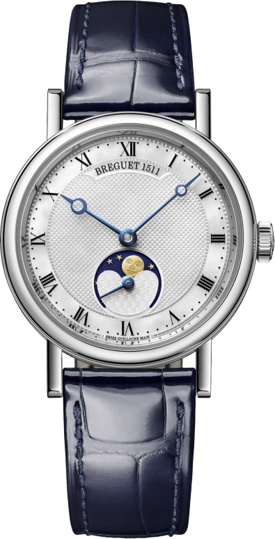 Breguet,Classique 30mm,30mm,White Gold,White,Automatic,Moonphase,44hours,9087BB,9087BB/52/964
