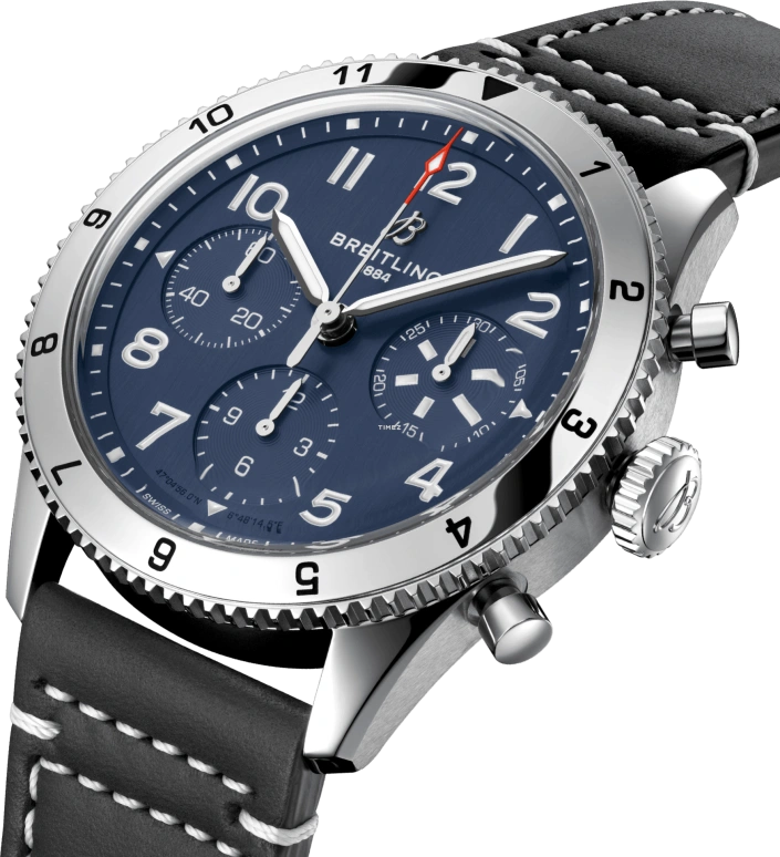 Breitling,Other 42mm,42mm,Stainless Steel,Blue,Automatic,Chronograph,Sapphire,Crystal Glass,A233801A1C1X1