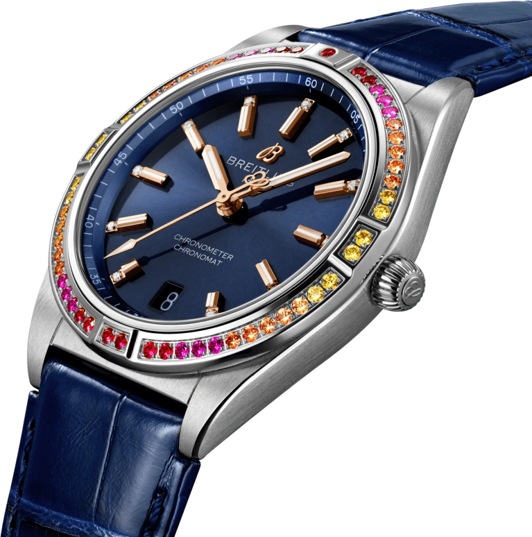 Breitling,Chronomat 36mm,36mm,Stainless Steel,Blue,Automatic,Chronograph,Day,A10380611C1P1