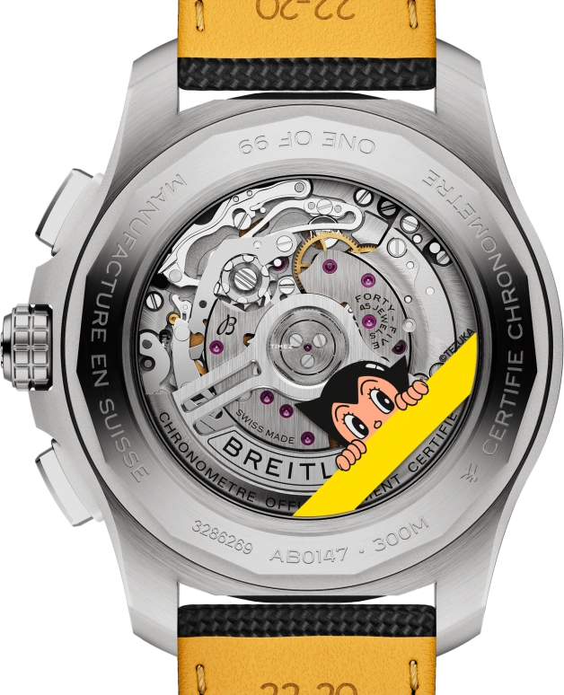 Breitling,Avenger 44mm,44mm,Stainless Steel,Yellow,Automatic,Chronograph,Day,AB01476A1I1X1