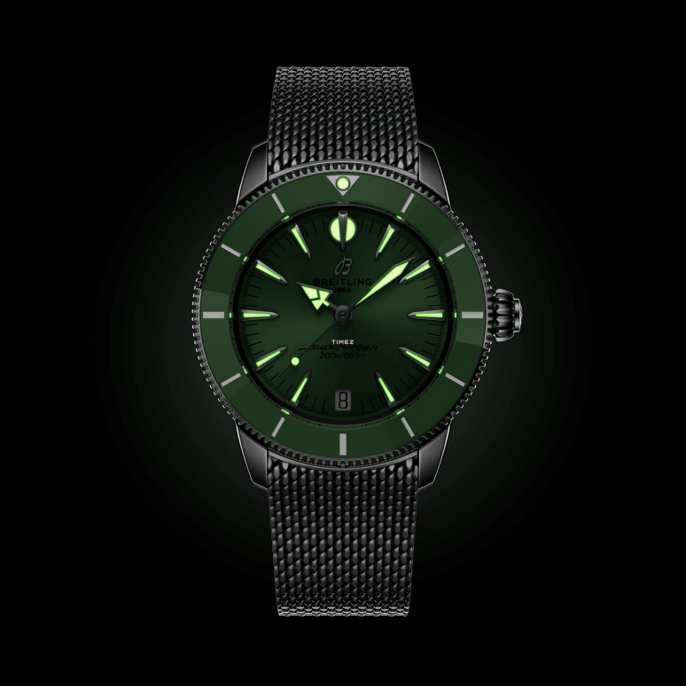 Breitling,Superocean Heritage 36mm,36mm,Stainless Steel,Ceramic,Green,Automatic,Day,42hours,A10390361L1A1