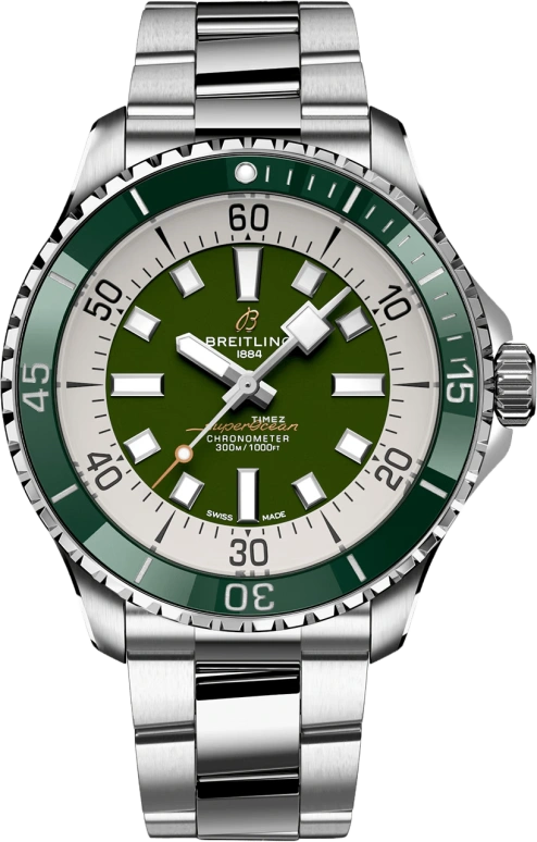 Breitling,Superocean 44mm,44mm,Stainless Steel,Green,Automatic,40hours,In-house Caliber,A17376A31L1A1
