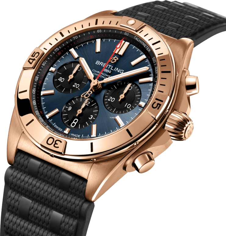 Breitling,Chronomat 42mm,42mm,Sedna Gold,Blue,Automatic,Chronograph,Day,RB01343A1C1S1
