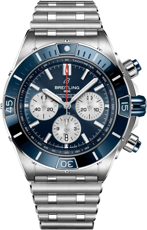 Breitling,Chronomat 44mm,44mm,Ceramic,Stainless Steel,Blue,Automatic,Chronograph,Day,AB0136161C1A1