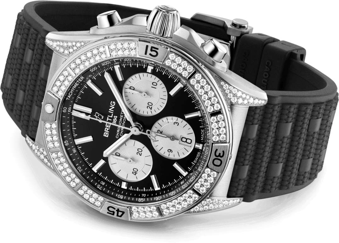 Breitling,Chronomat 42mm,42mm,Stainless Steel,Black,Automatic,Chronograph,Day,AB0134721B1S2