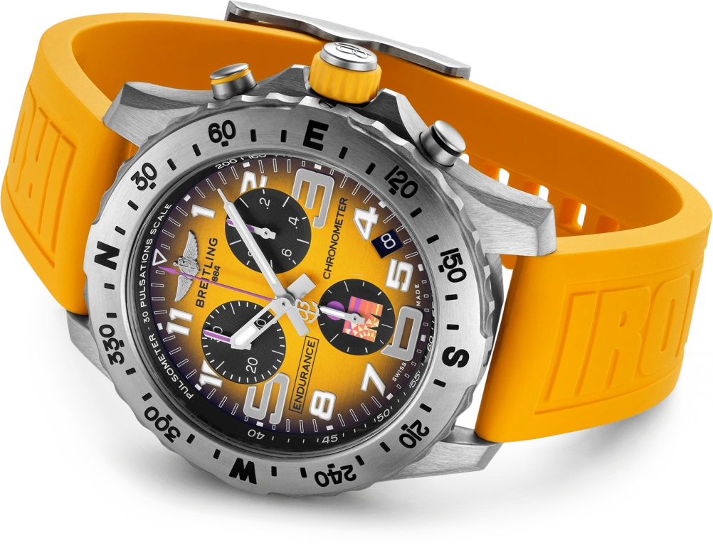 Breitling,Endurance Pro 44mm,44mm,Titanium,Yellow,Quartz,Chronograph,Day,E823102A1I1S1