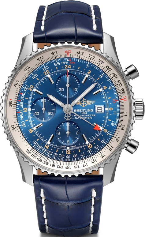 Breitling,Navitimer 46mm,46mm,Stainless Steel,Blue,Automatic,Chronograph,Date,A24322121C1P1