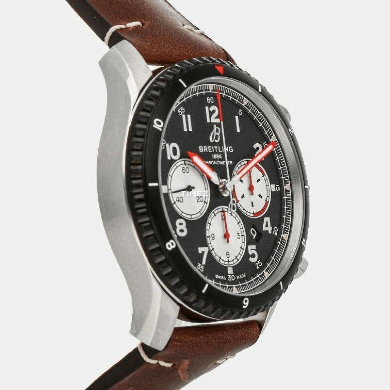 Breitling,Aviatior 8 43mm,43mm,Stainless Steel,Black,White,Automatic,Chronograph,Day,AB01194A1B1X2
