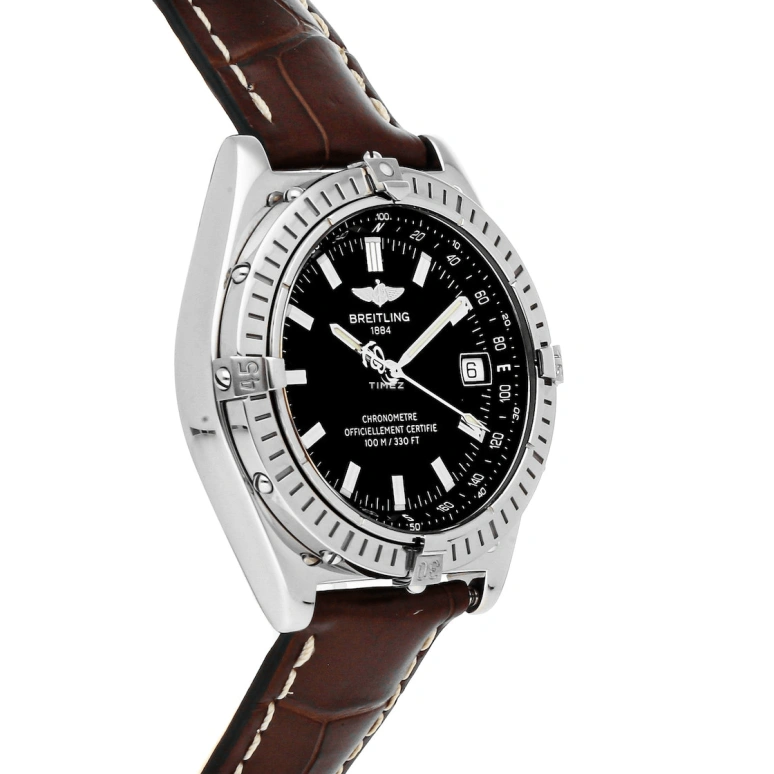 Breitling,Other 38mm,38mm,Stainless Steel,Black,Automatic,Day,Sapphire,Crystal Glass,A1035012,A1035012/B507