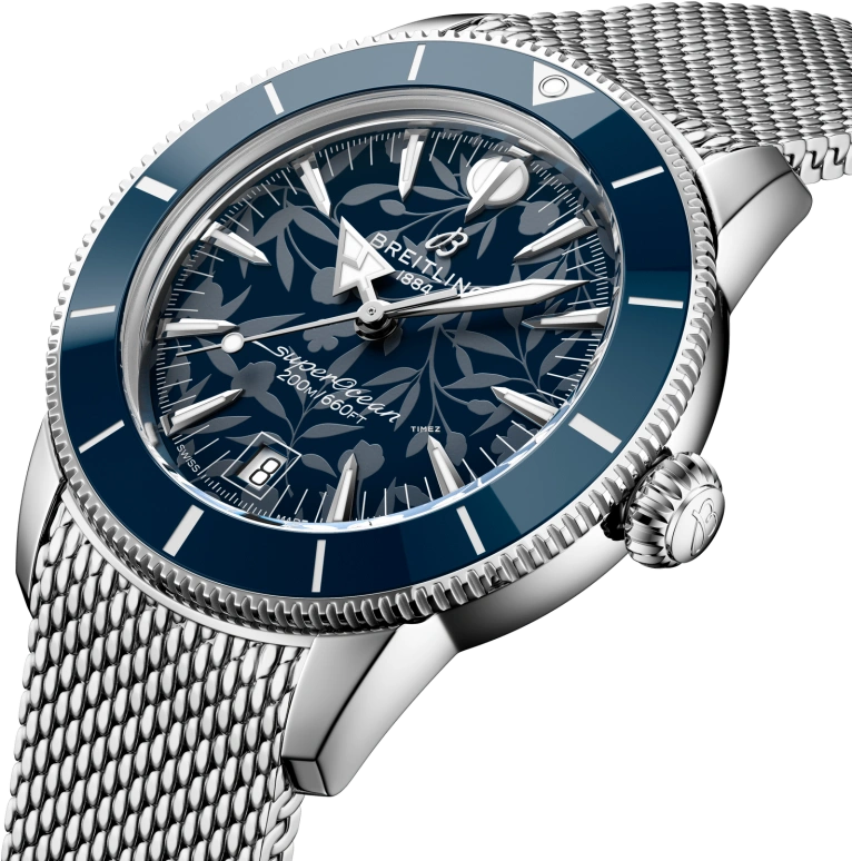 Breitling,Superocean Heritage 40mm,40mm,Stainless Steel,Ceramic,Blue,Automatic,Day,78hours,AB31101A1C1A1