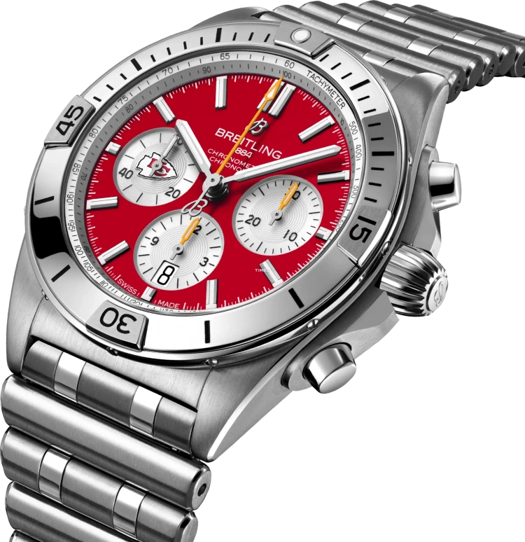 Breitling,Chronomat 42mm,42mm,Stainless Steel,Red,Automatic,Chronograph,Day,AB01342B1K5A1