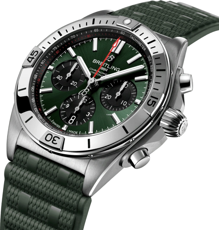 Breitling,Chronomat 42mm,42mm,Stainless Steel,Green,Automatic,Chronograph,Day,AB0134101L2S1