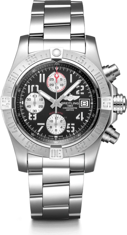 Breitling,Avenger 43mm,43mm,Stainless Steel,Black,Automatic,Chronograph,Date,Compass,A13381111B2A1